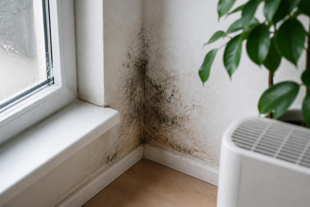 KI-generiertes Symbolbild zu Schimmel in der Wohnung: Ursachen erkennen und wirksam vorbeugen